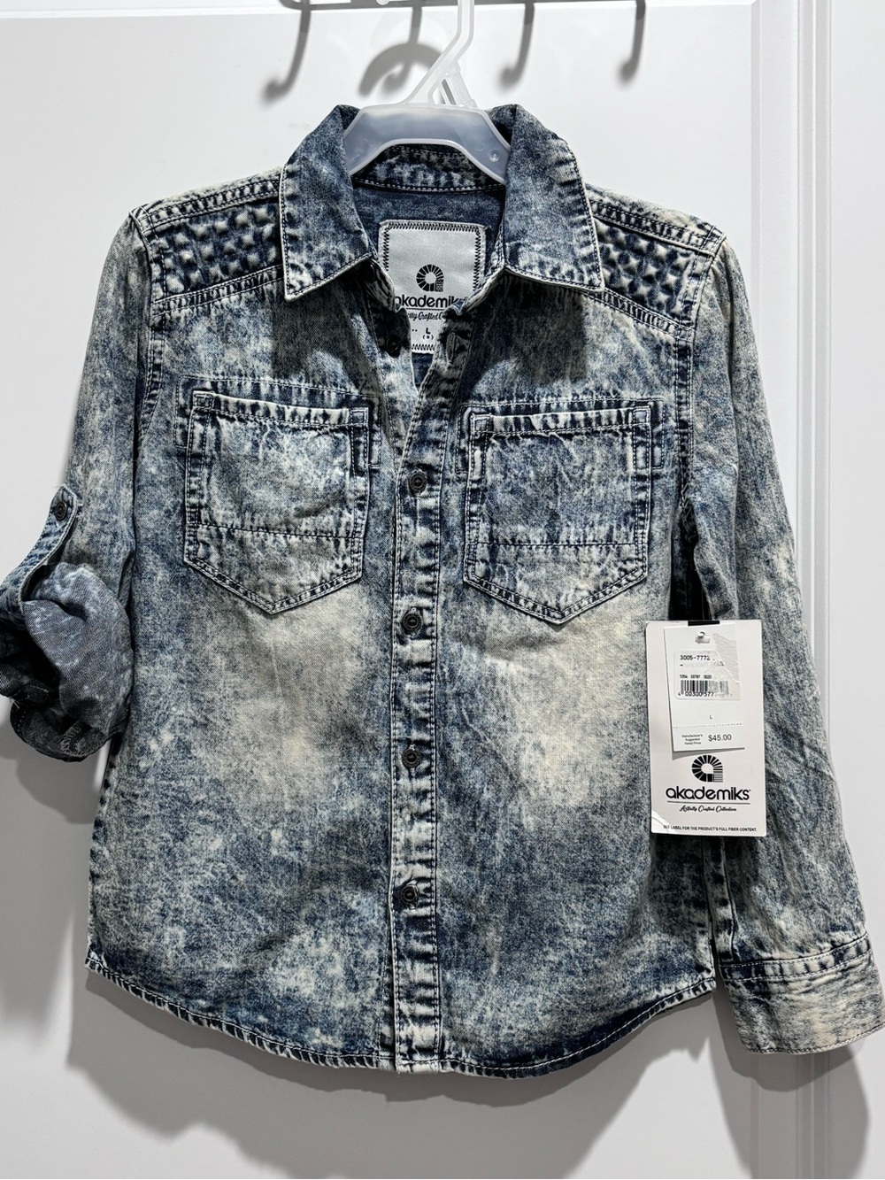 Akademiks Acid-Wash Denim Jacket - Blue